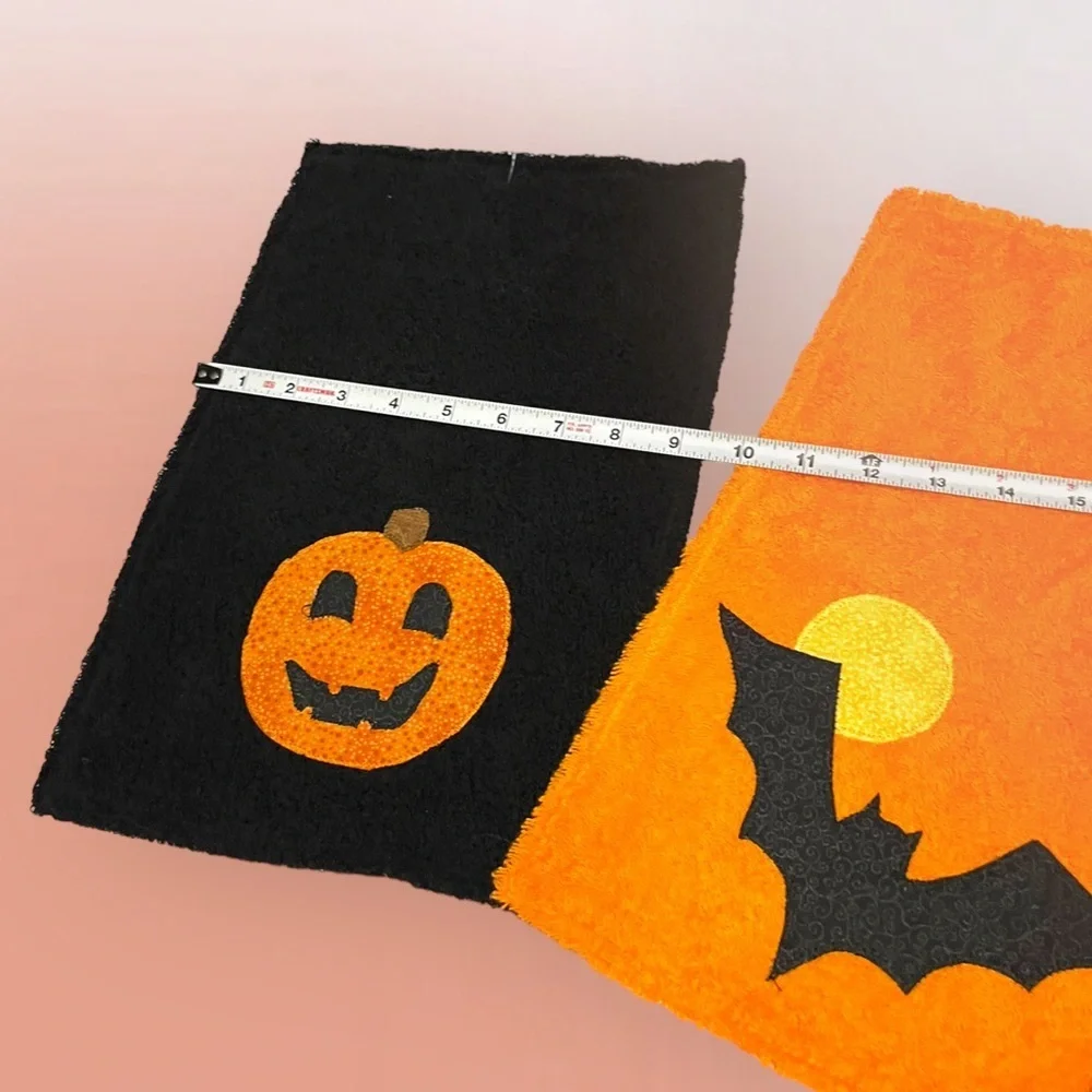 *Lot/3 𝑯𝒂𝒏𝒅𝒎𝒂𝒅𝒆 Halloween HandTowels